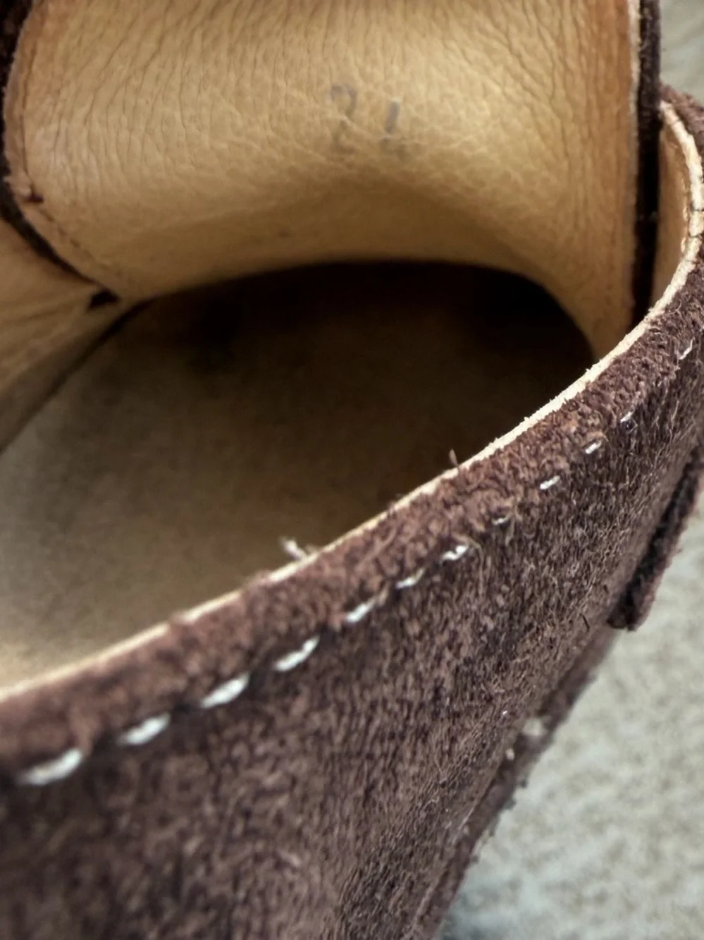 Naturino brown suede boys' casual chukka boots. Kids Size 24. - Picture 10 of 11